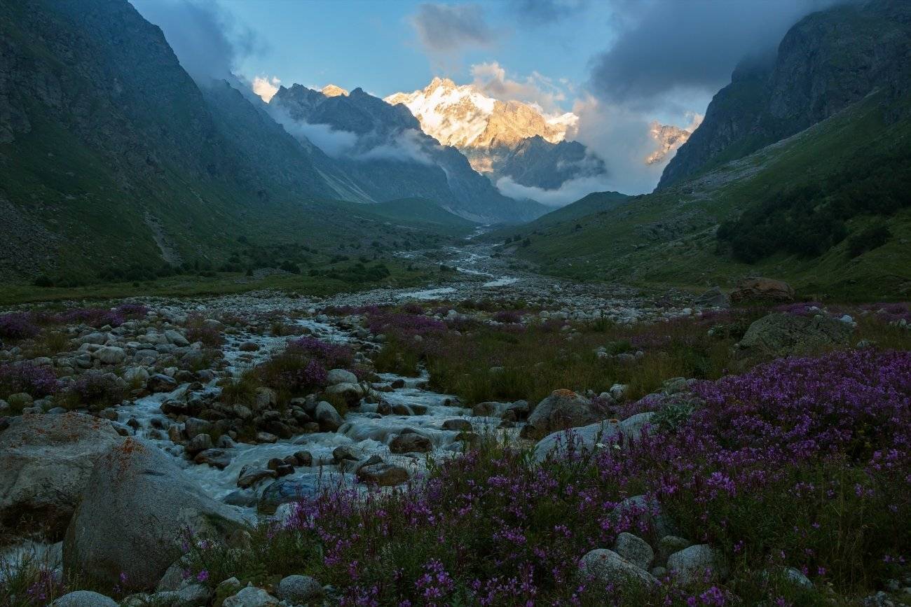 горы, закат, Эстелла