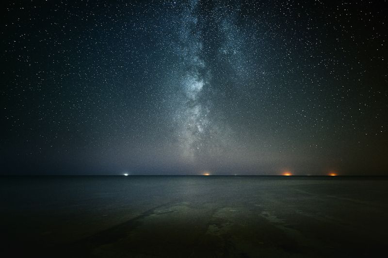 млечный путь море звезды ночь Далекие Огни фото превью