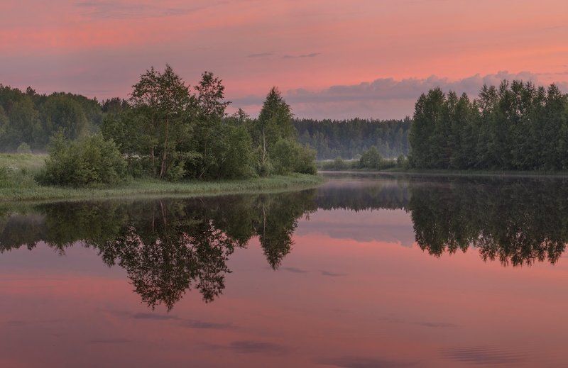 река, закат, тишина, вологодская обл., б.юг Между небом и землей фото превью