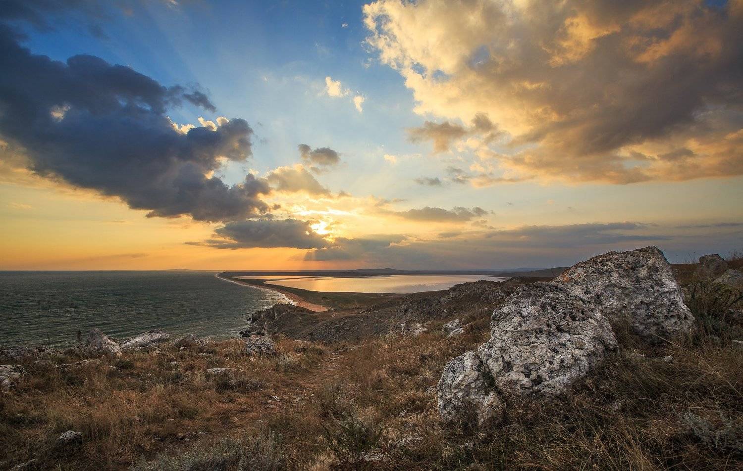 крым crimea степь опук кояшское озеро закат, Владимир Карпухин