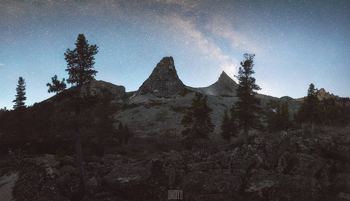 ергаки, пейзаж, горы, ночь, млечный путь, россия, панорама,, Дмитрий Доронин