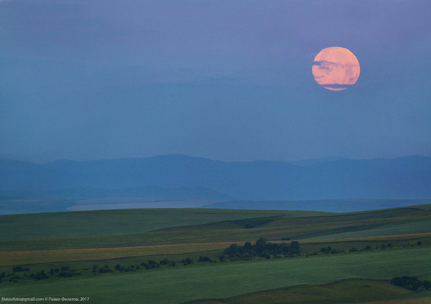 алтай, сибирь, siberia, лето, предгорья, altai, утро, луна, сумерки, Павел Филатов