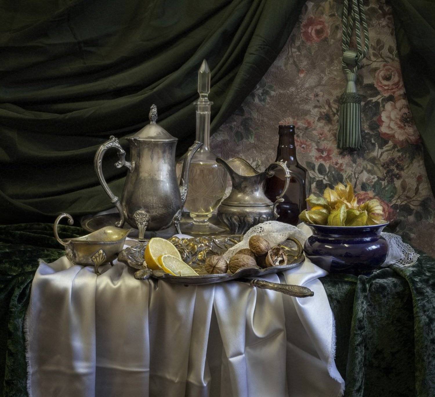 натюрморт, still life, физалис, лимон, картина, Евгений Корниенко