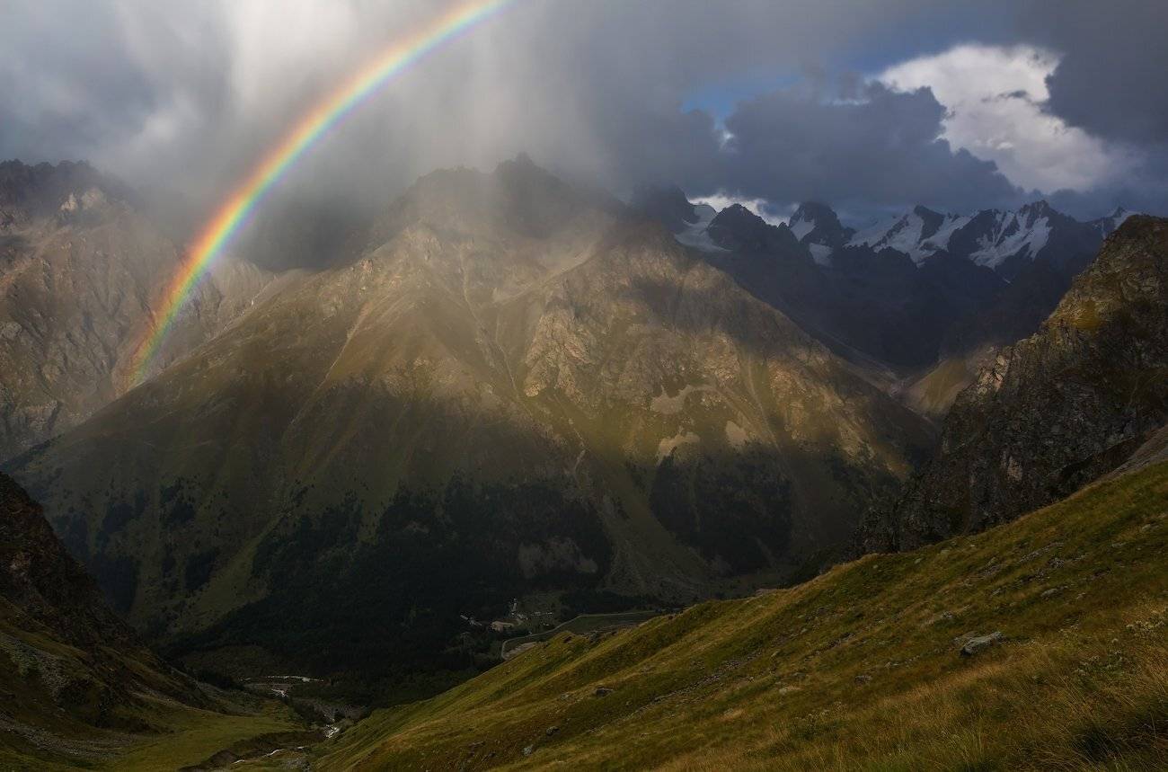 горы, закат, гроза, Эстелла