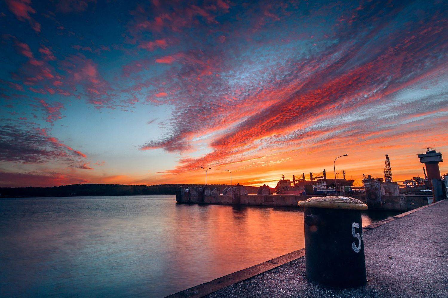 klaipeda, lithuania, port, sunset, terminal, pier, colors, curonian gulf, Руслан Болгов (Axe)