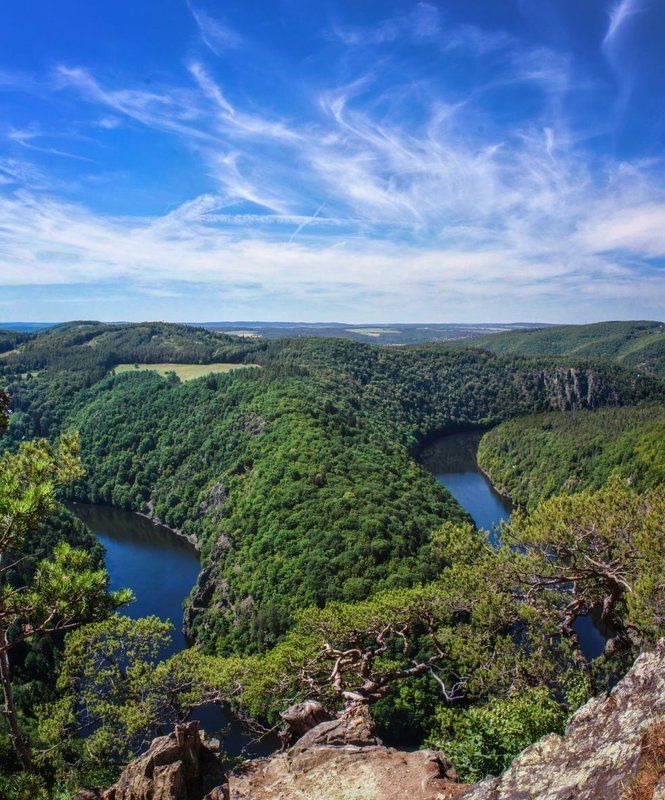 пейзаж,горы,чехия,река, В облаках... фото превью