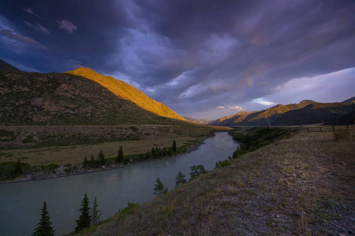 алтай, река, катунь, урочище, кур-кечу, свет,  горы, Валерий Чичкин
