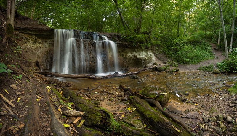 панорама латвия дауду сигулда пейзаж Водопад на ручье Дауду фото превью
