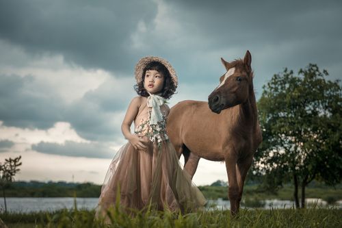 Baby and horse