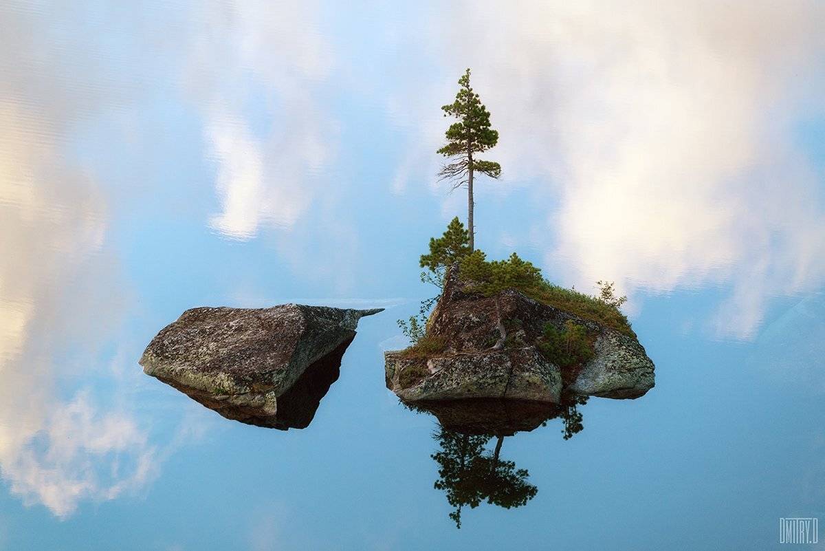 ергаки, пейзаж, остров, отражение,дерево, озеро, россия,, Дмитрий Доронин