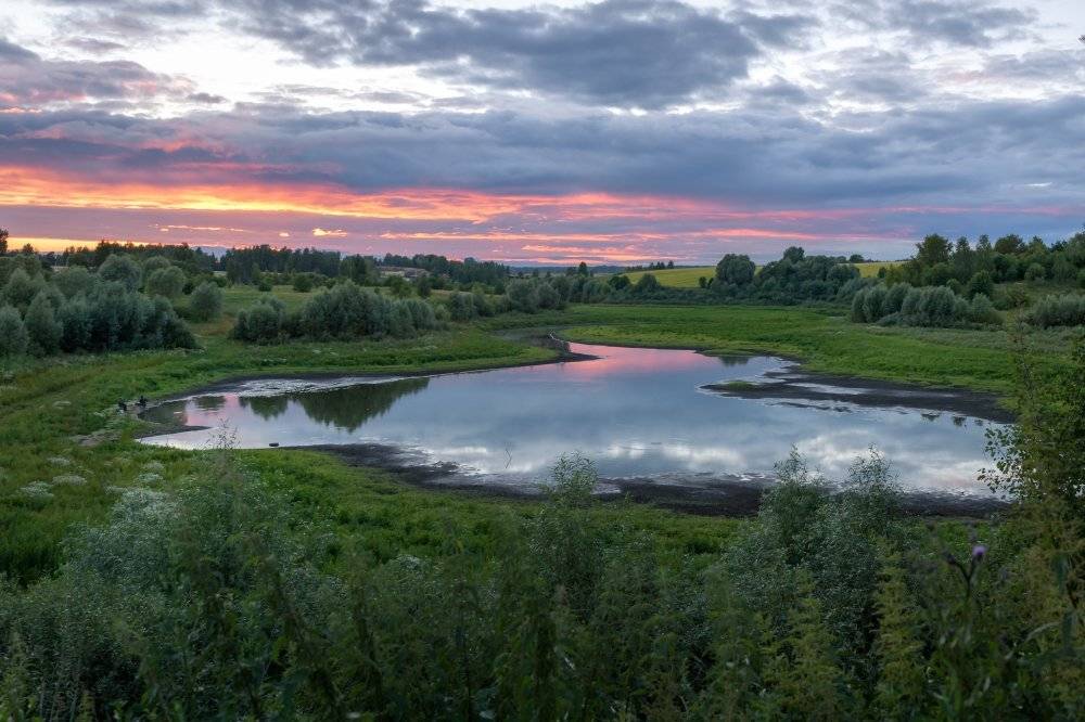пейзаж,природа,закат,небо,облакат,вечер,лето, Юлия Лаптева