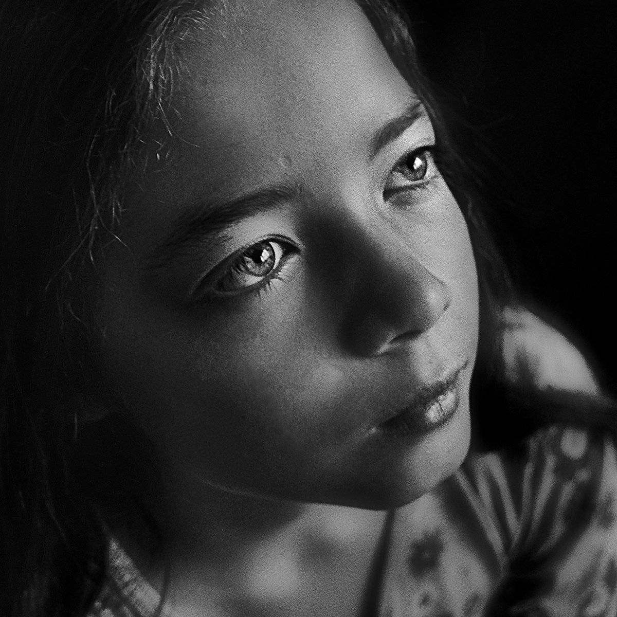 апатиты, портрет, взгляд, глаза, чб, девочка, Николай Смоляк