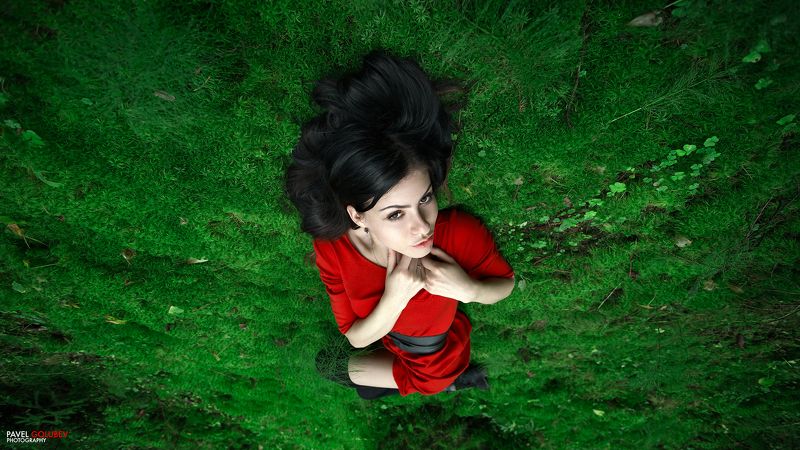 golubevphoto, woods, grass, nature, portrait, girl, beautiful, red, dress, colors, лес, трава, мох, природа, портрет, девушка, платье, красное, цвета Into the wild фото превью