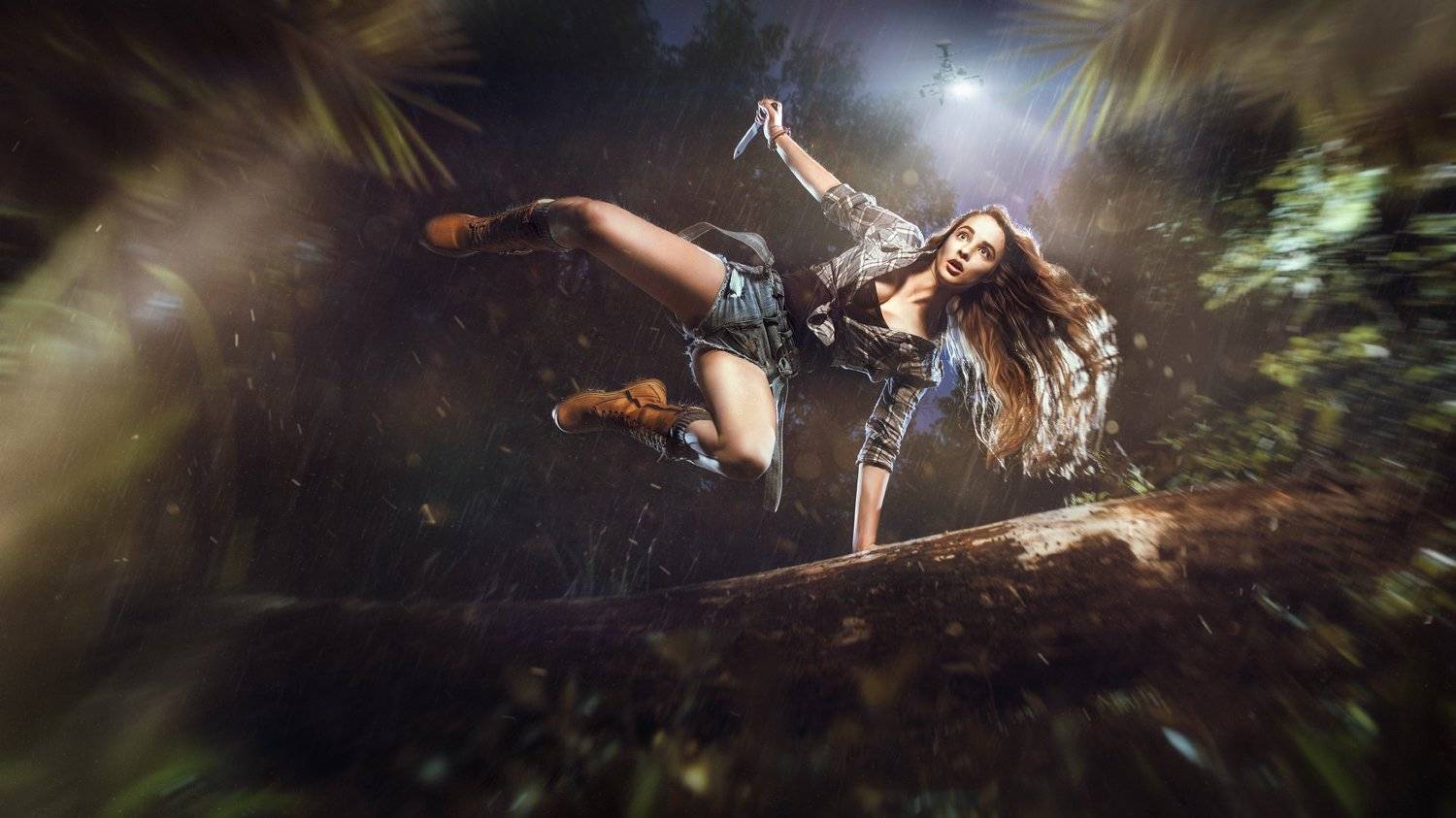 искатели сокровищ, бобруйские джунгли, вертолет, погоня, девушка, короткие шорты, бежит, динамика, испуг, приключения, фотоистория, Денис Богомолов