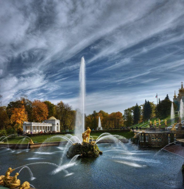 петергоф, самсон, фонтан, осень Самсон фото превью