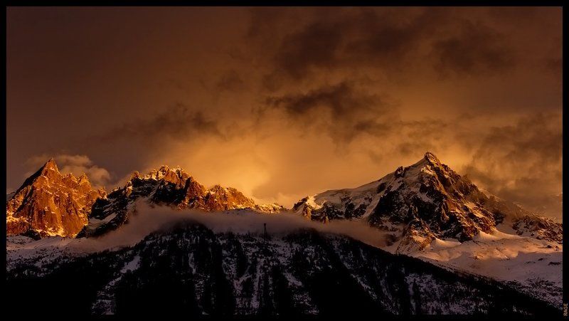 горы, франция, альпы, свобода, облака, закат, путь, выбор Закат в Шамони фото превью