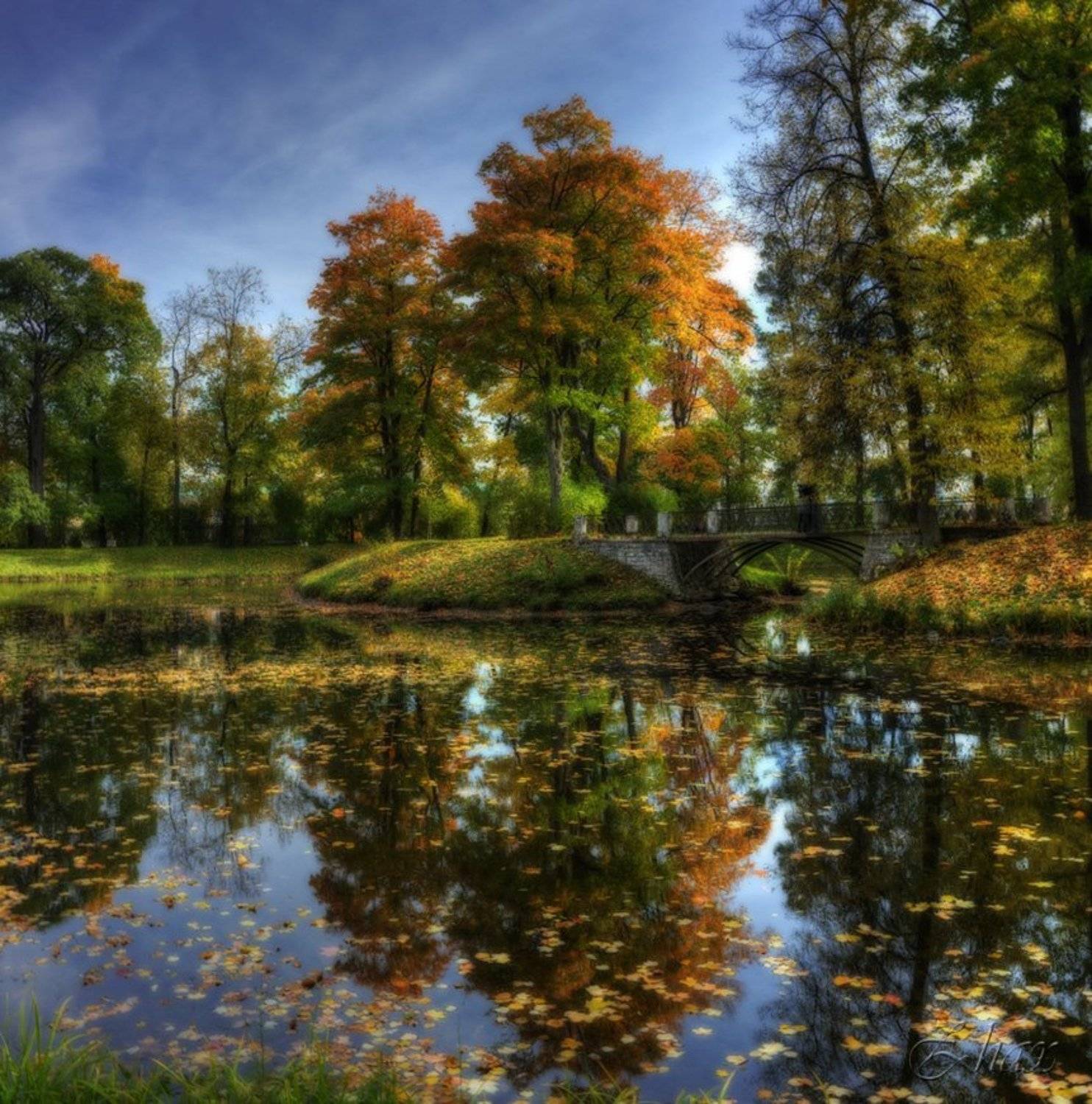 осень, парк, пейзаж, природа, Малыш