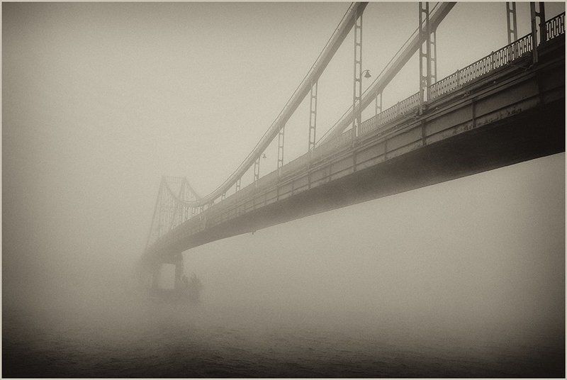 мост, река, туман Мосты в туман фото превью
