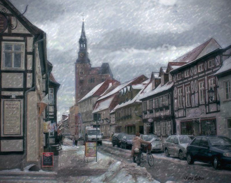 foto liubos,германия,tangerm?ndeг,стилизация Зима в старом городе.. фото превью