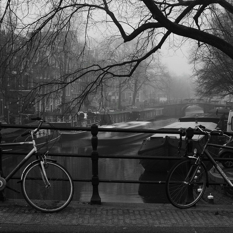 город, фото, велосипед, амстердам два велосипеда фото превью