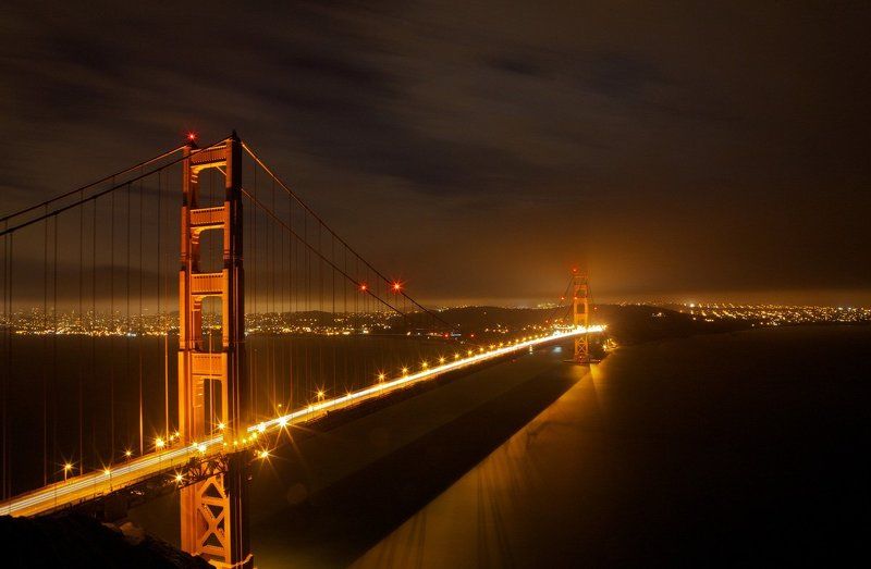 Night Golden Gate Bridge фото превью