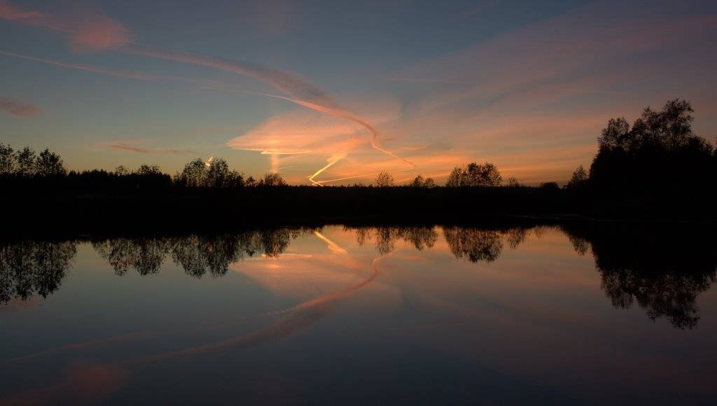 закат, река, отражение, Света и Вася