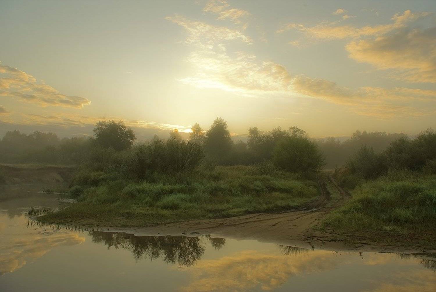 туман, речка, рассвет, Вячеслав Довыденко