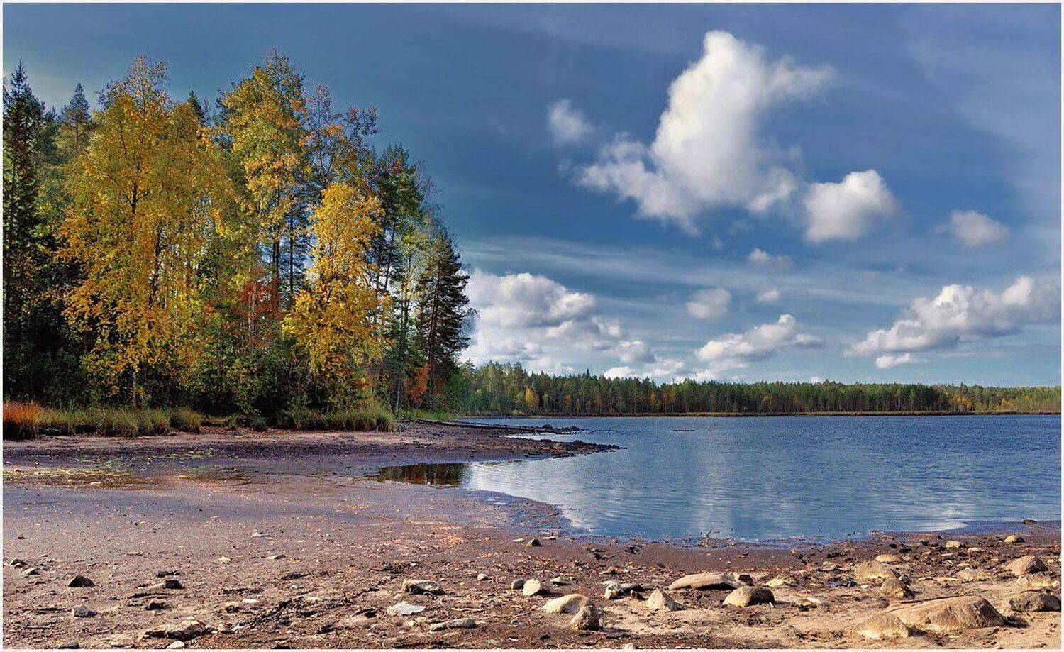 осень, пейзаж, озеро, Андрей Куликов