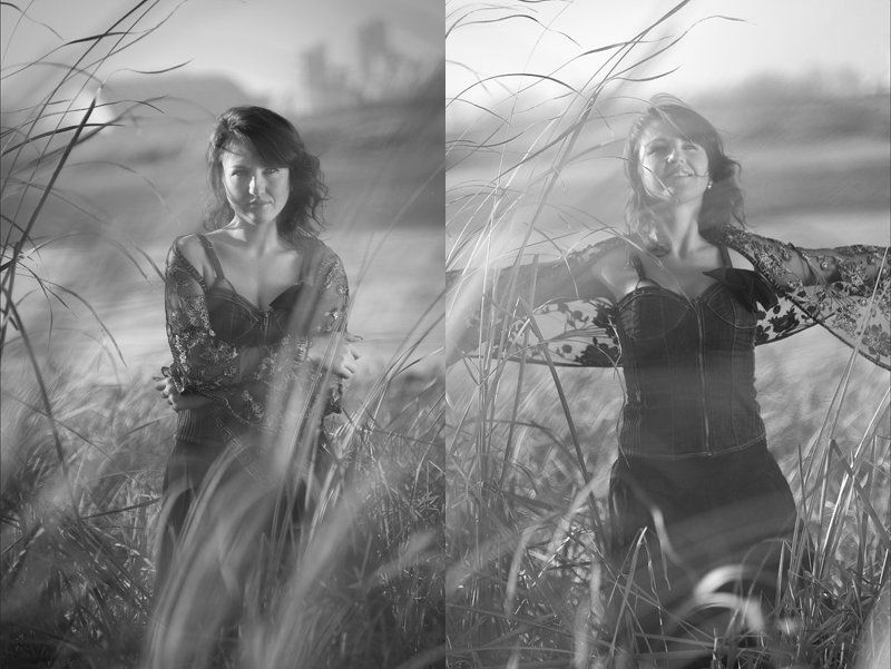 пртрет, ч/б, осень, nikon пара этюдов фото превью