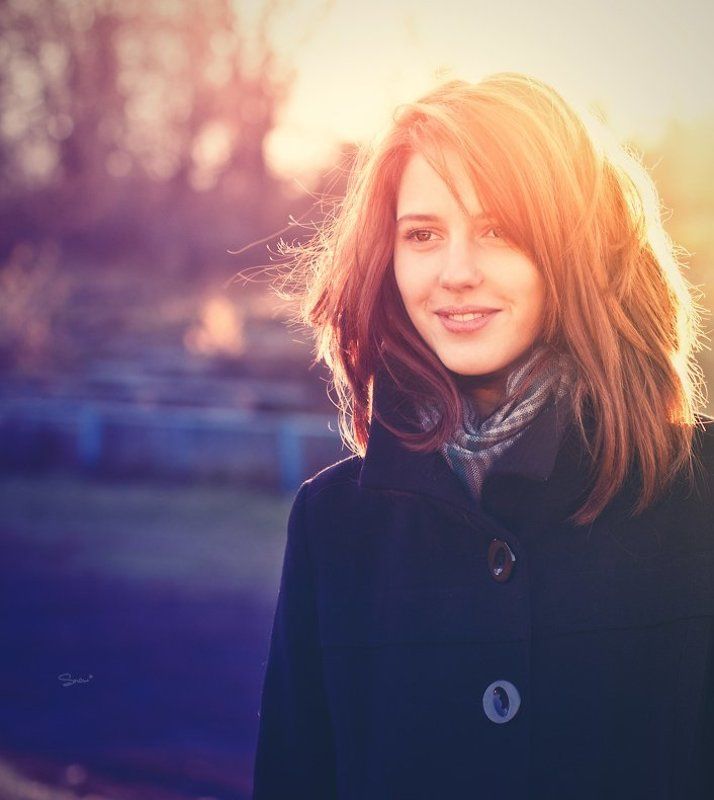 девушка, портрет, осень, солнце Sunshine фото превью