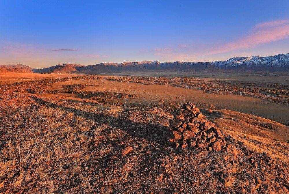 алтай, осень, вечер, закат, обо, Sokolova Tatiana