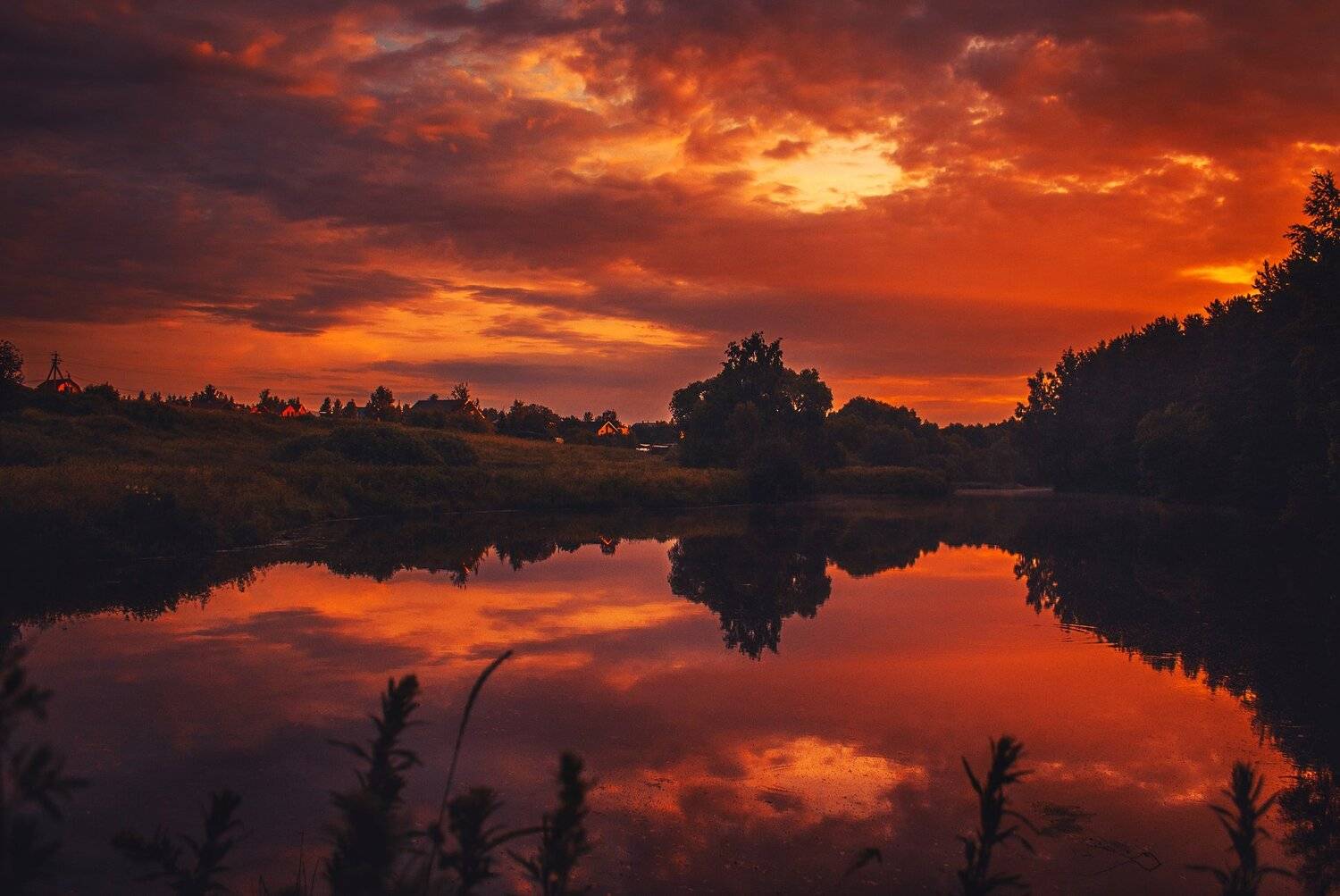 фото, природа, закат, река, лес, лето, Екатерина
