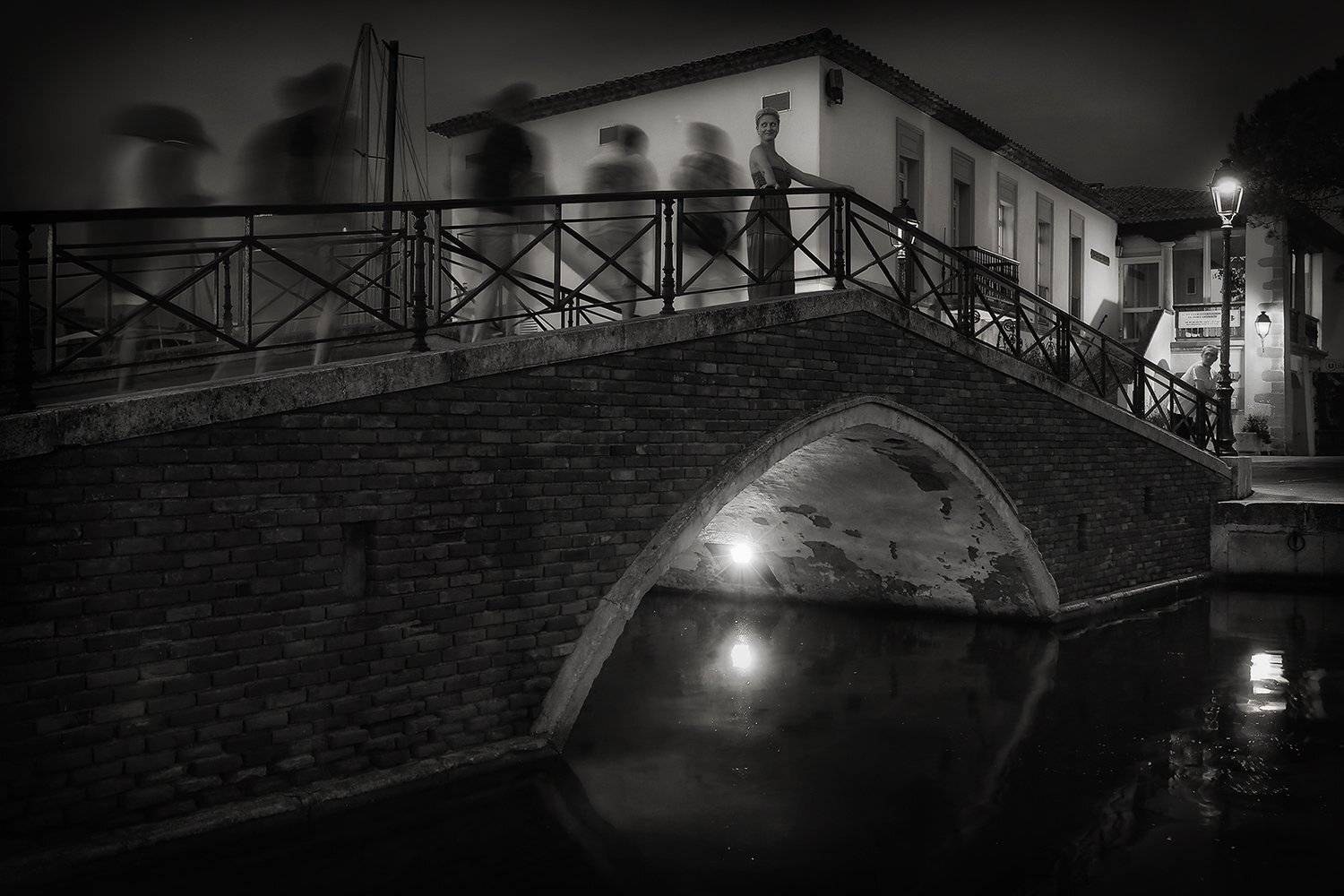 встреча, мост, фонарь, вечер, франция, порт, дувешка, прохожие, свидание, ALLA SOKOLOVA