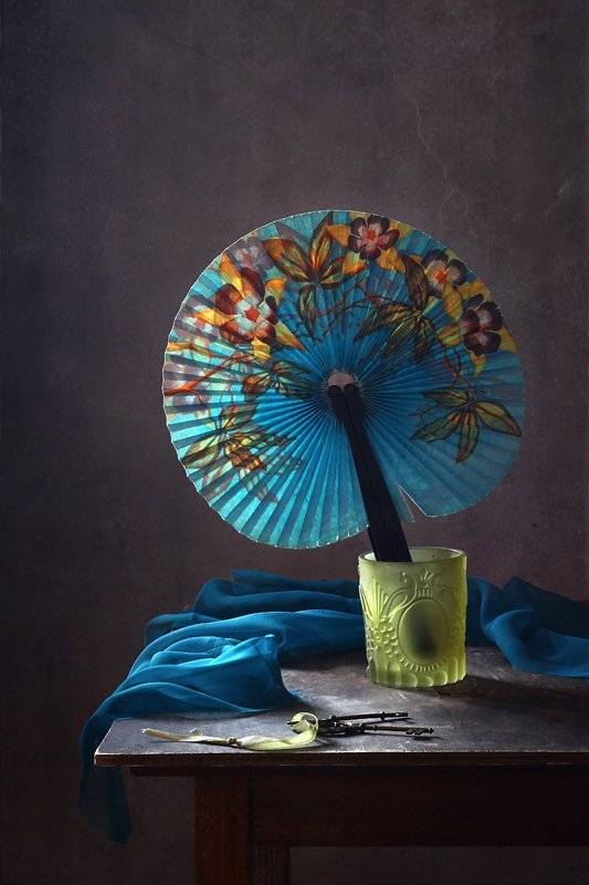 натюрморт. букет, веер, ключи, Курочкина Диана