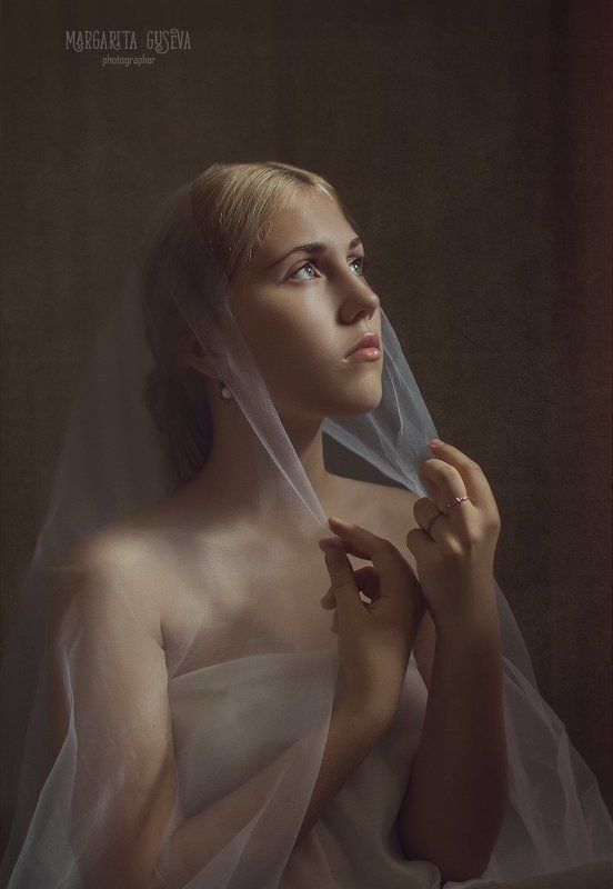 девушка, портрет, невеста, на выданьи, Маргарита Гусева, Margarita Guseva, винтаж, картина На выданьи фото превью