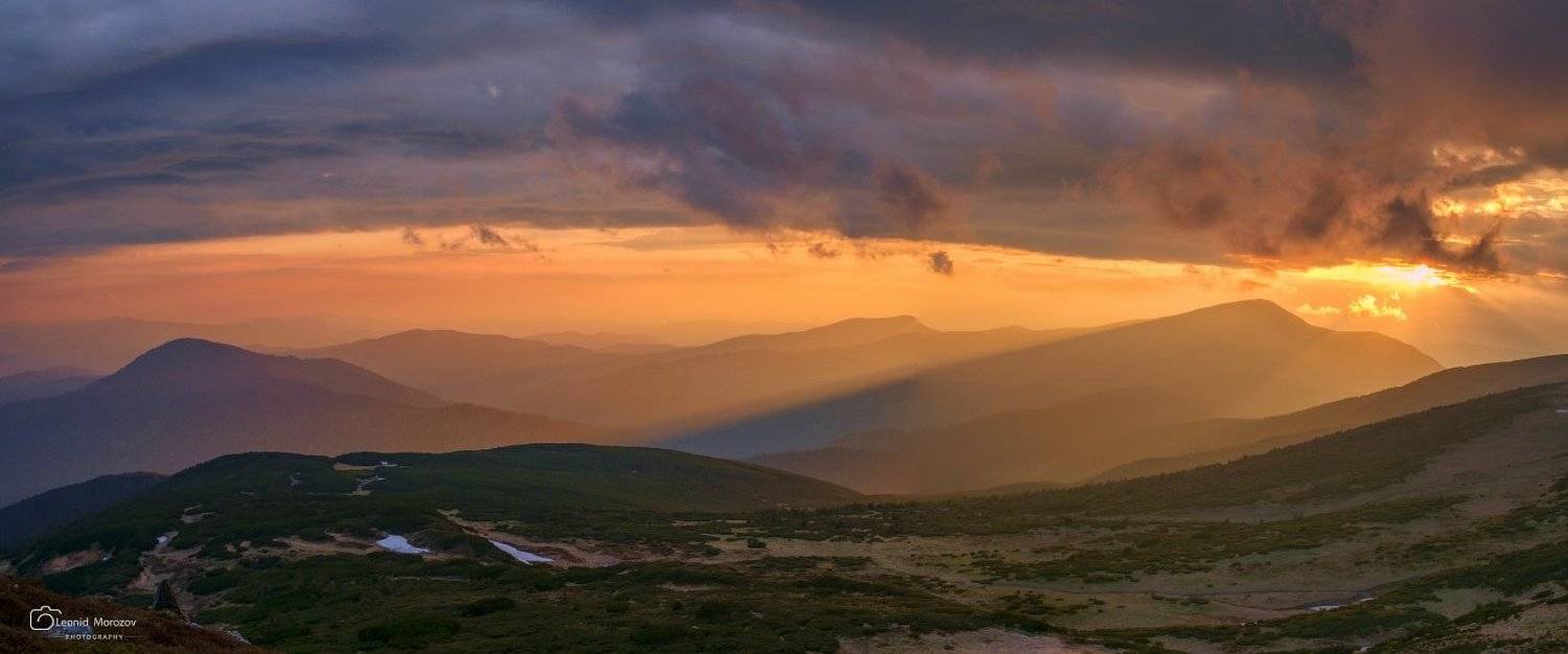 рассвет., туман, .карпаты., горы., Леонид Морозов
