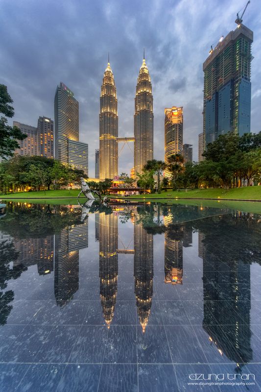 Petronas tower in reflection