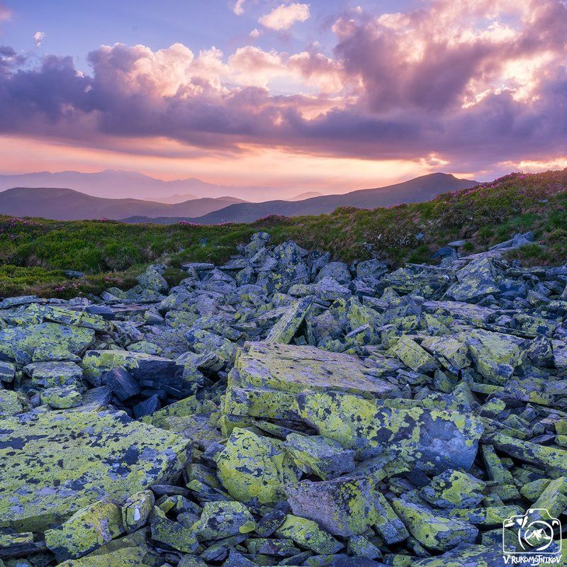 карпаты, румыния, лето, закат, горы, Свет фото превью