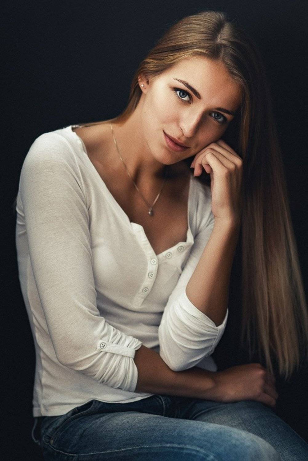 portrait girl people beautiful studio fashion woman adult cute person pretty model face hair sexy young brunette blonde sensual casual daylight attractive, Tom Coufal