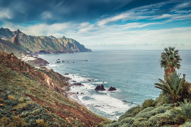 океан тенерифе пейзаж канары горы скалы Местечко Benijo фото превью