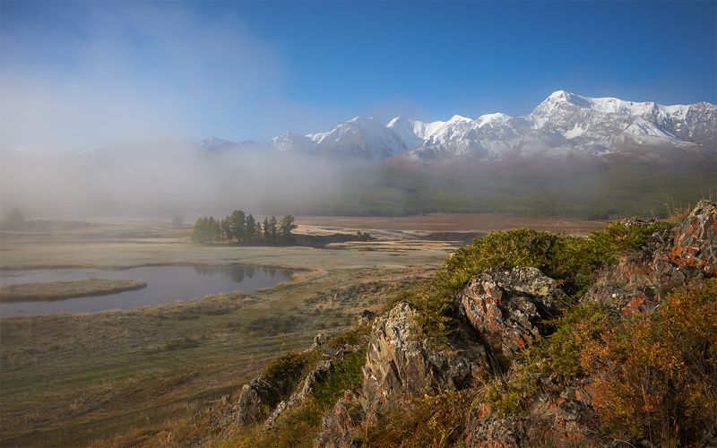 алтай, северо-чуйский хребет, урочище ештыкель, болото, туман, утро, куркурек, биш-иирду Утренний Ештыкель фото превью