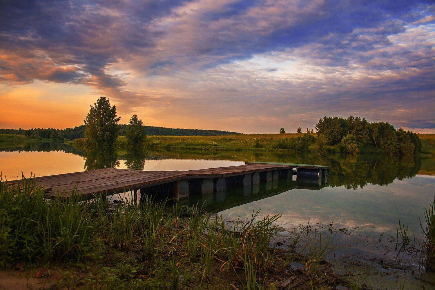 фото, природа, рассвет, пейзаж, река, лето, лес, Екатерина