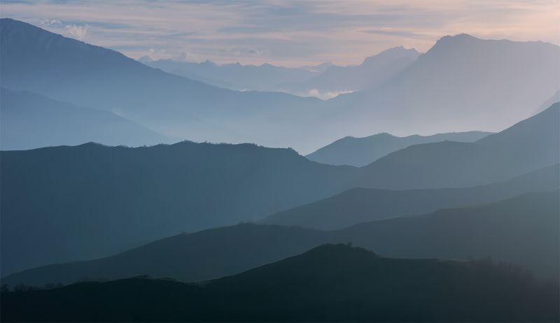 природа, пейзаж, горы, кавказ, весна, вечер Атмосфера фото превью