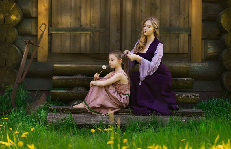девушка, девочка, красота, природа, портрет, свет, цвет, мгновение, момент, платье, блондинка, жанр, жанровый портрет, истории из детсва Истории из детства фото превью