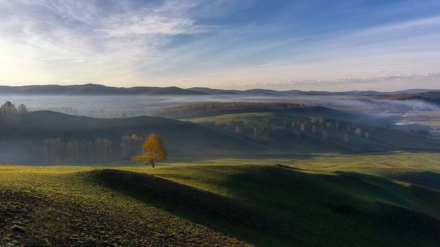 утро, рассвет, восход, туман, лучи, горы, Леонид Максименко