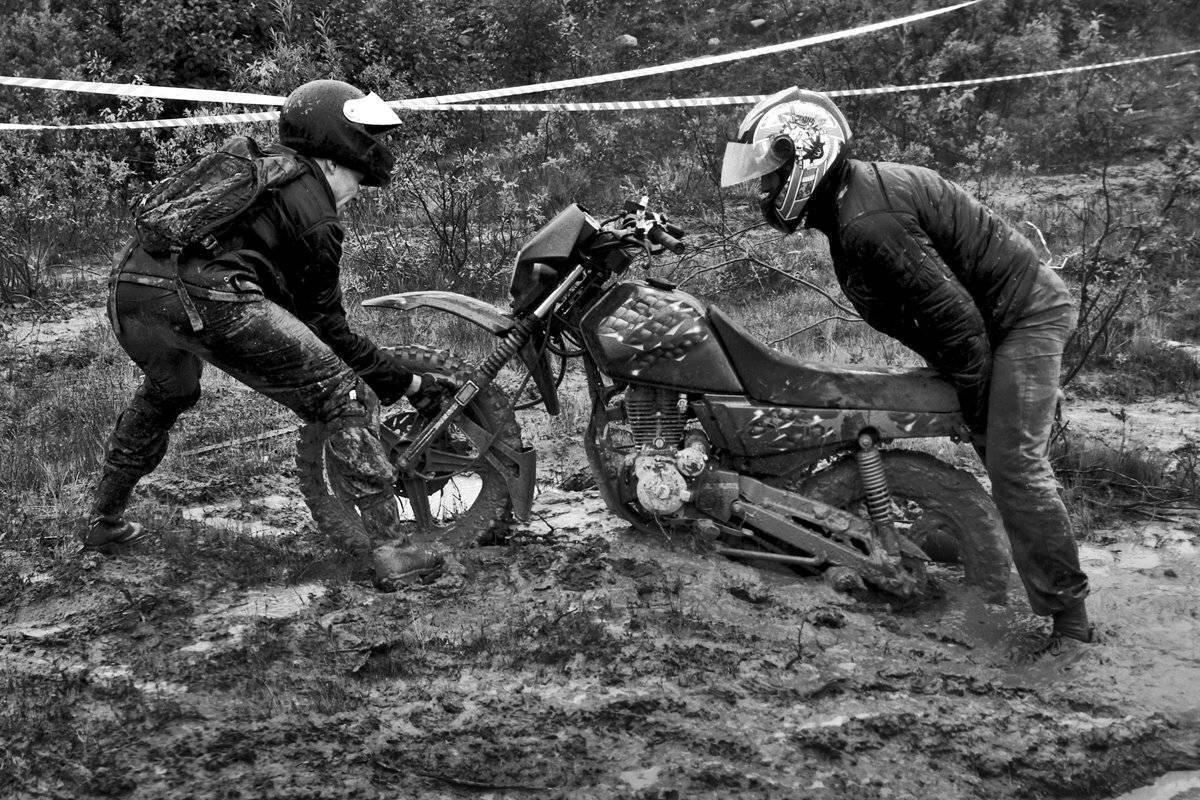 апатиты, спорт, мотокросс, мотоцикл, чб, грязь, Николай Смоляк