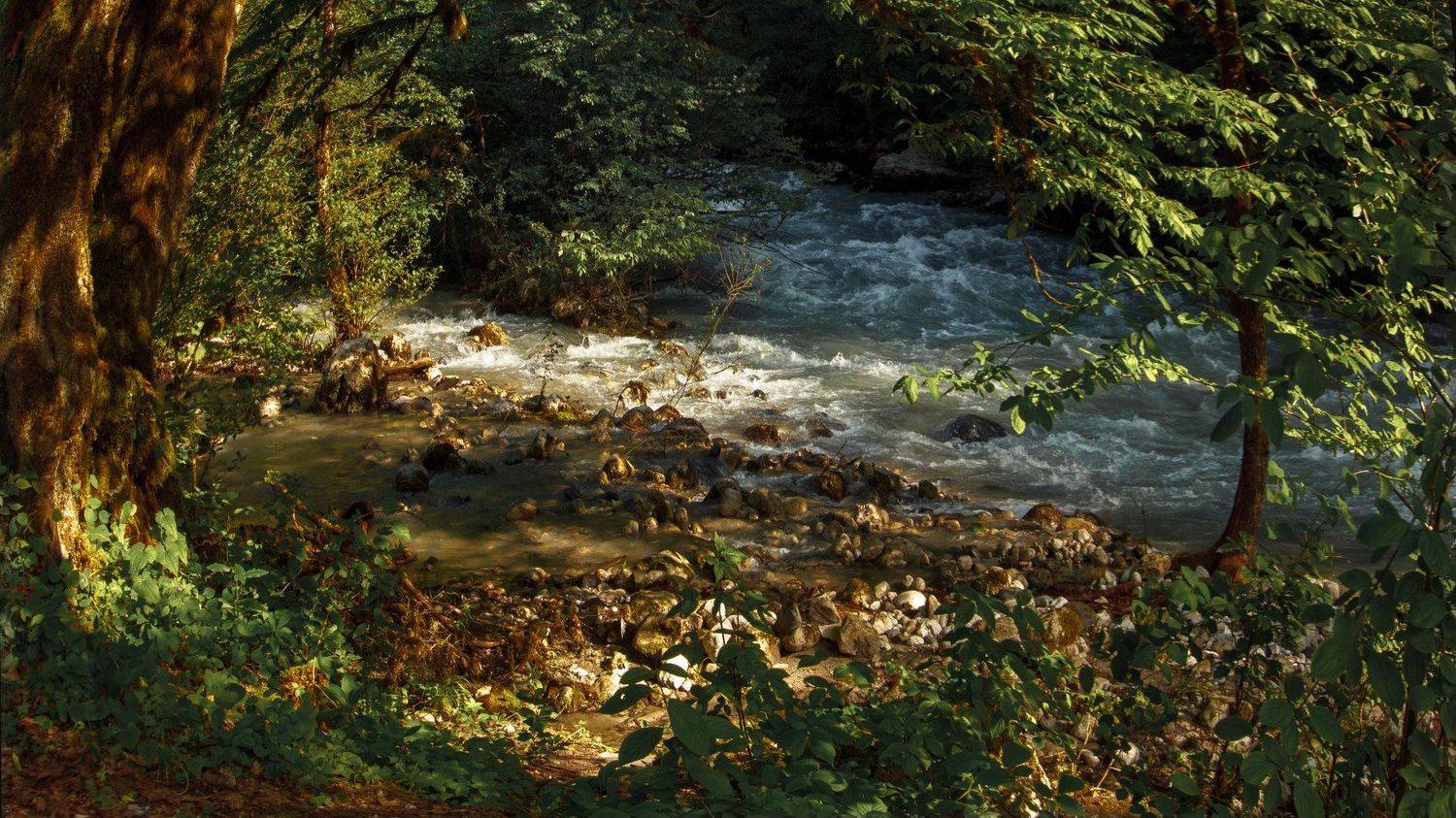 абхазия, рица, бзыпь, лето, река, горы, Евгений Кутузов