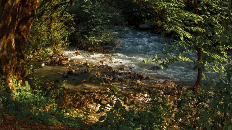 абхазия, рица, бзыпь, лето, река, горы Уголки Абхазии... фото превью