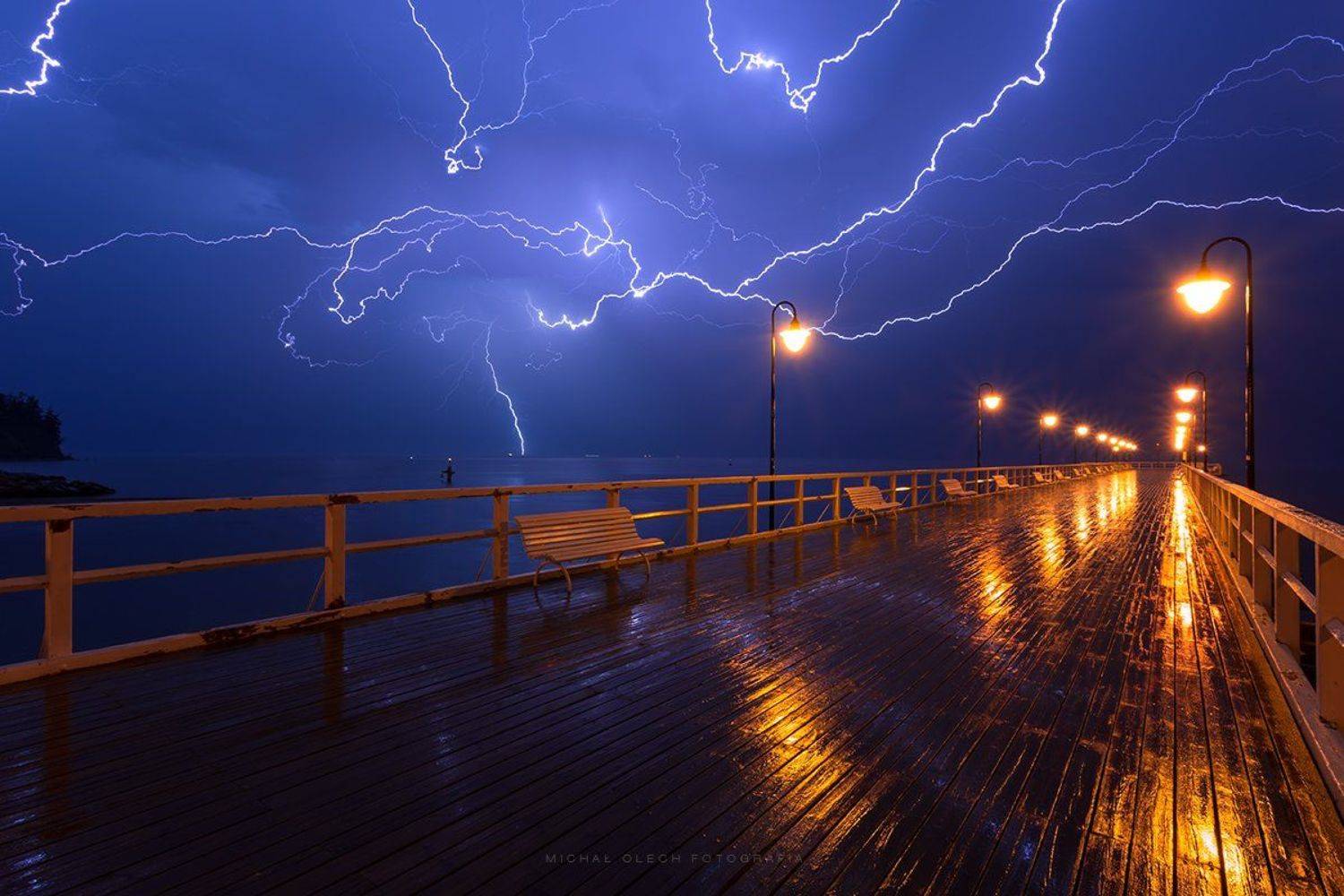 gdynia, poland, thunderstorm, storm, lightning, pier, night, , Michał Olech