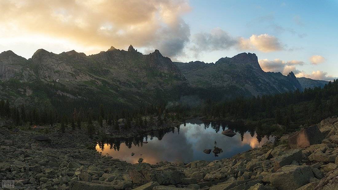 ергаки, пейзаж, горы, озеро, панорама, закат, россия,, Дмитрий Доронин